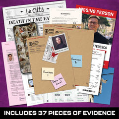 Lucky Egg MMC Death in the Vatican digital clues - encourages detective-style deduction and discussion.