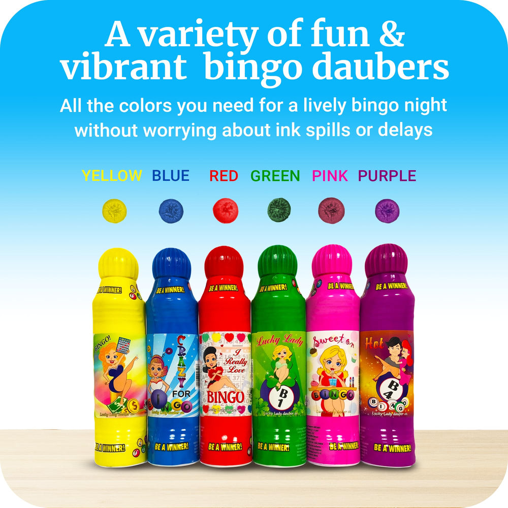 Lucky Lady Dauber Co 6-pack colorful markers for vibrant bingo nights