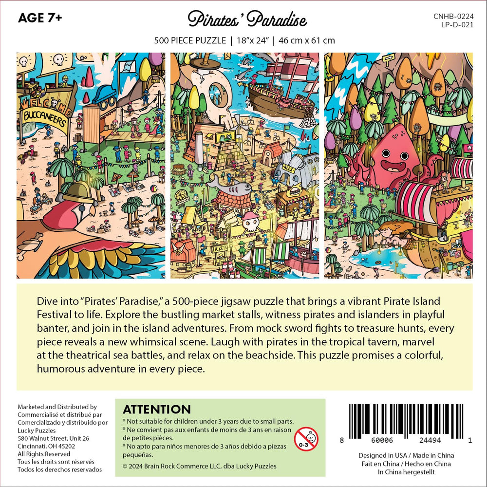 Lucky Puzzles Pirates Paradise tropical tavern scene for relaxed puzzling