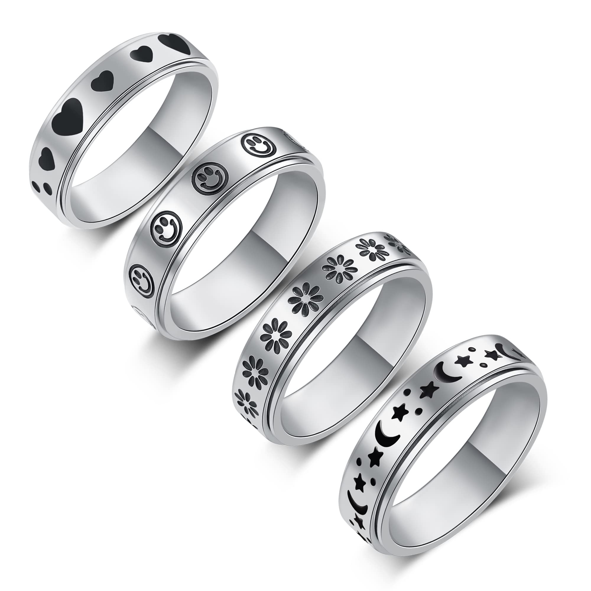 LuckyAmor spinner ring Moon Star outer band for smooth rotation and focused wear.