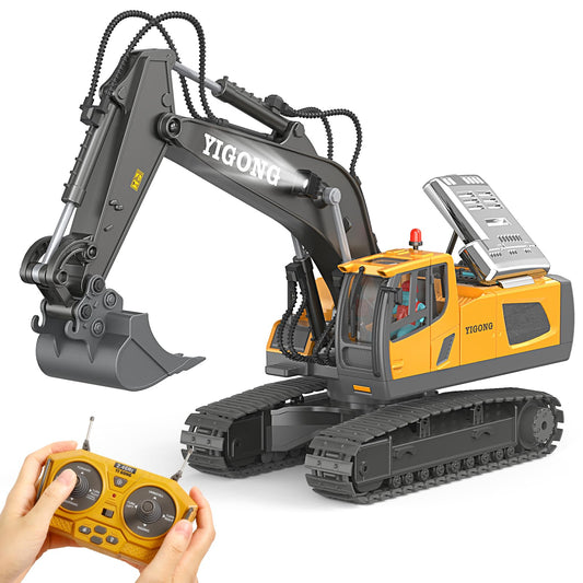 LUDILO remote-control excavator joystick in action for precise digging and turning