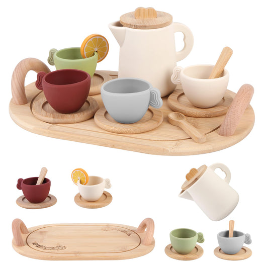 Lufstd teapot with lid for safe, imaginative tea service