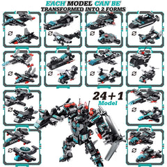 LUKAT planes and robot models showcase, ideal for engineering imagination.