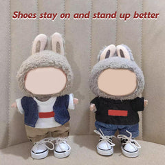 Lukax mini doll shoes lace-up canvas sneakers styled with various outfits for dolls