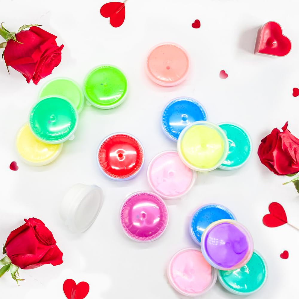 Classroom-friendly LUKBERA butter slime set for exchanges and party favors.