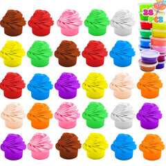 LUKBERA butter slime in various colors for kids’ crafts and color recognition.