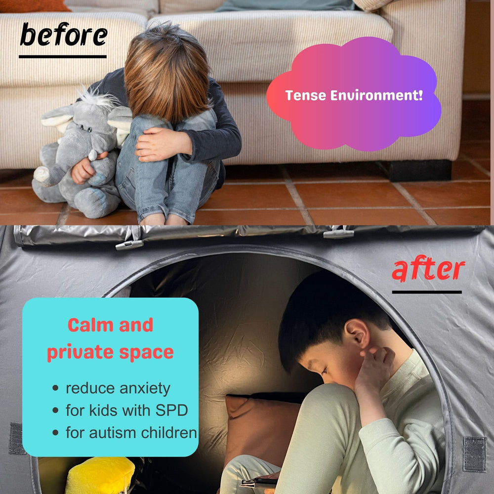 lukidoki sensory tent compatible with LED lights for mood ambience
