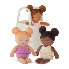 LullaBaby bath dolls 3-piece set in tub promoting imaginative play.