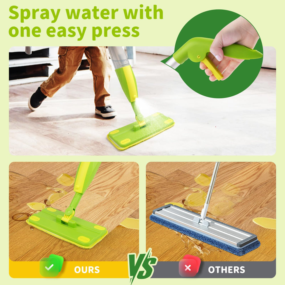 Lullulii Kids Working Spray Mop demonstrates real spray action for pretend play.