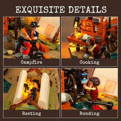 Lumibricks campfire lighting creates warm, evocative ambiance
