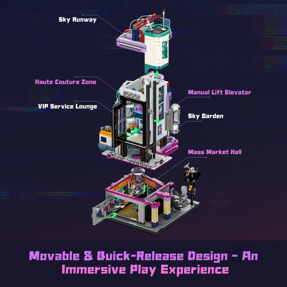 Lumibricks Cyber Couture Galleria printed outfits fuel unique minifig fashion displays
