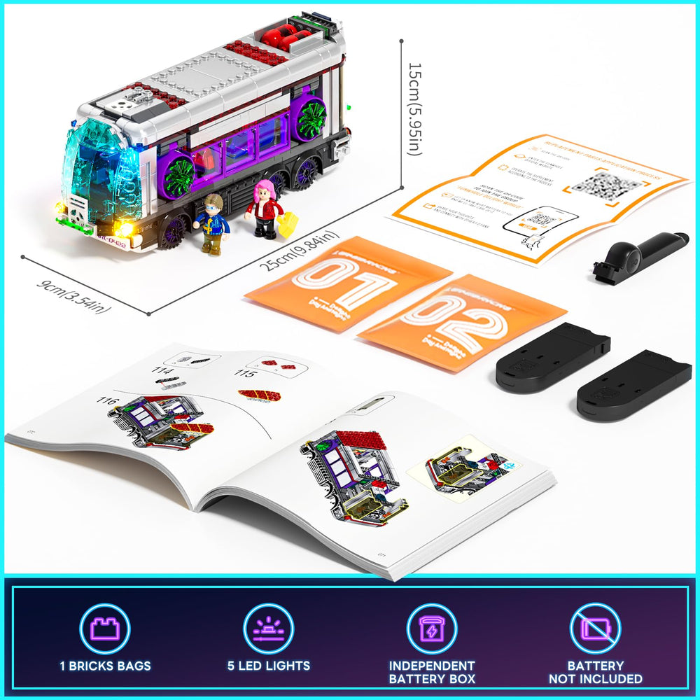 Lumibricks Cyberpunk Future-Bus expansion set pairs with other collections
