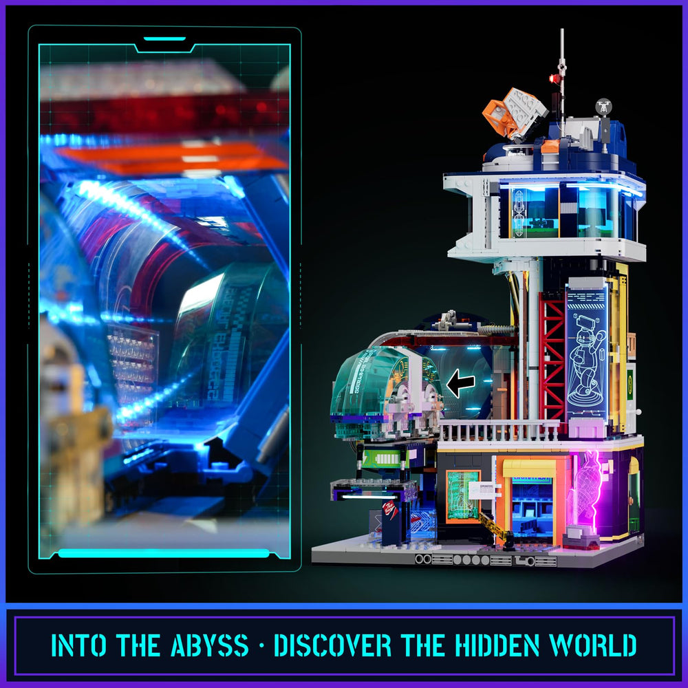 Lumibricks diorama details add authentic cyberpunk scenes for storytelling.