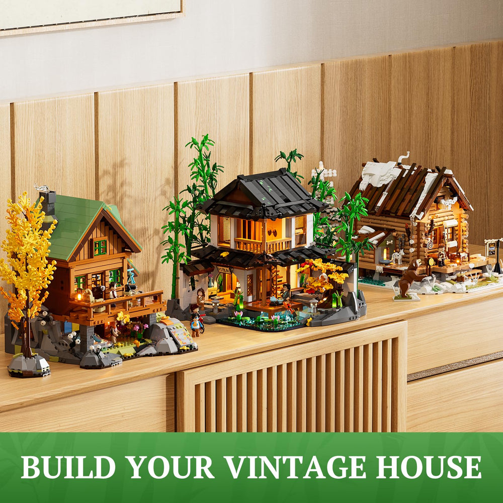 Lumibricks LED lighting with breathing bamboo and ice-blue water surfaces enhances atmosphere.