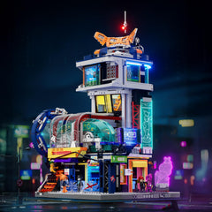 Lumibricks modular lighting powers an entire cyberpunk block with a single USB.