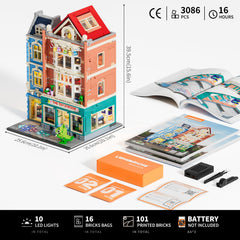Lumibricks modular shelves and peg bases enable endless customization and organization.