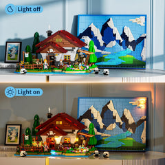 Lumibricks Multi-layer landscape blends house, sheepfold, and stream for a striking vignette