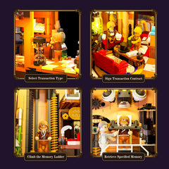 Lumibricks astrological clock glows with purple accents, adding arcane atmosphere to the scene.
