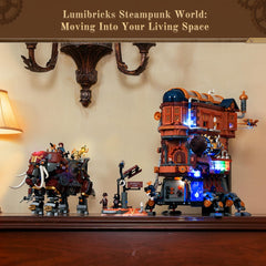 Lumibricks Detailed mechanisms and gears showcase authentic steampunk engineering.