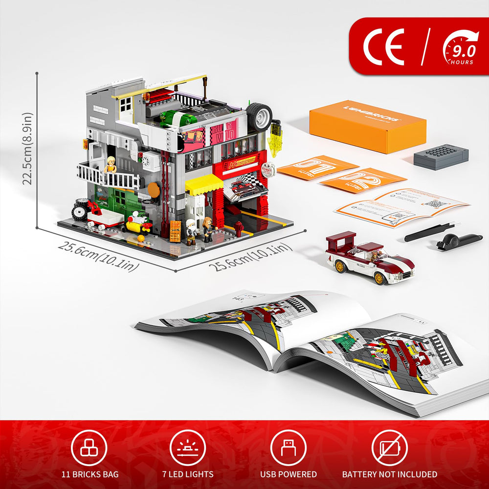 Lumibricks Street MOD Checkered floor with red steel accents, adds retro vibe to builds.