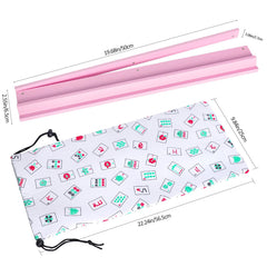 Lumivia pink wooden mahjong racks on a game table.