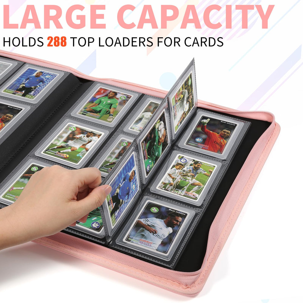 LUNNSHO Toploader Binder 9-pocket pages shows ample storage and double-sided sleeves.
