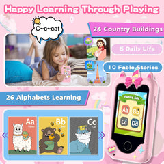Luoba Kids Phone ABC learning mode supports early literacy through sounds.