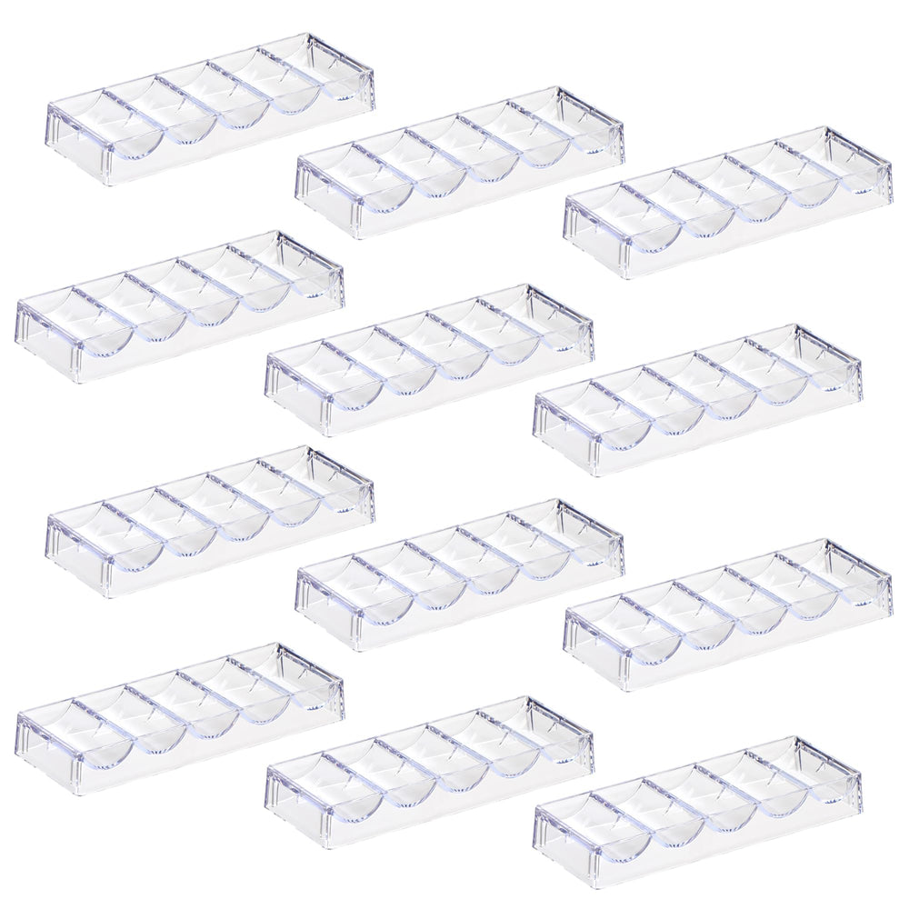 LUOBAO acrylic poker chip tray in clear finish organizing up to 100 chips during games.