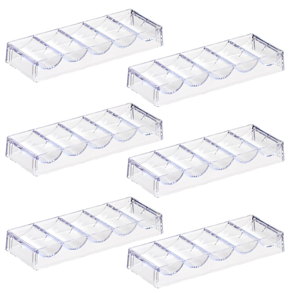 LUOBAO acrylic poker chip tray in clear view keeps up to 100 chips organized during games.