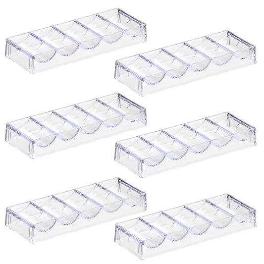 LUOBAO acrylic poker chip tray in clear view keeps up to 100 chips organized during games.
