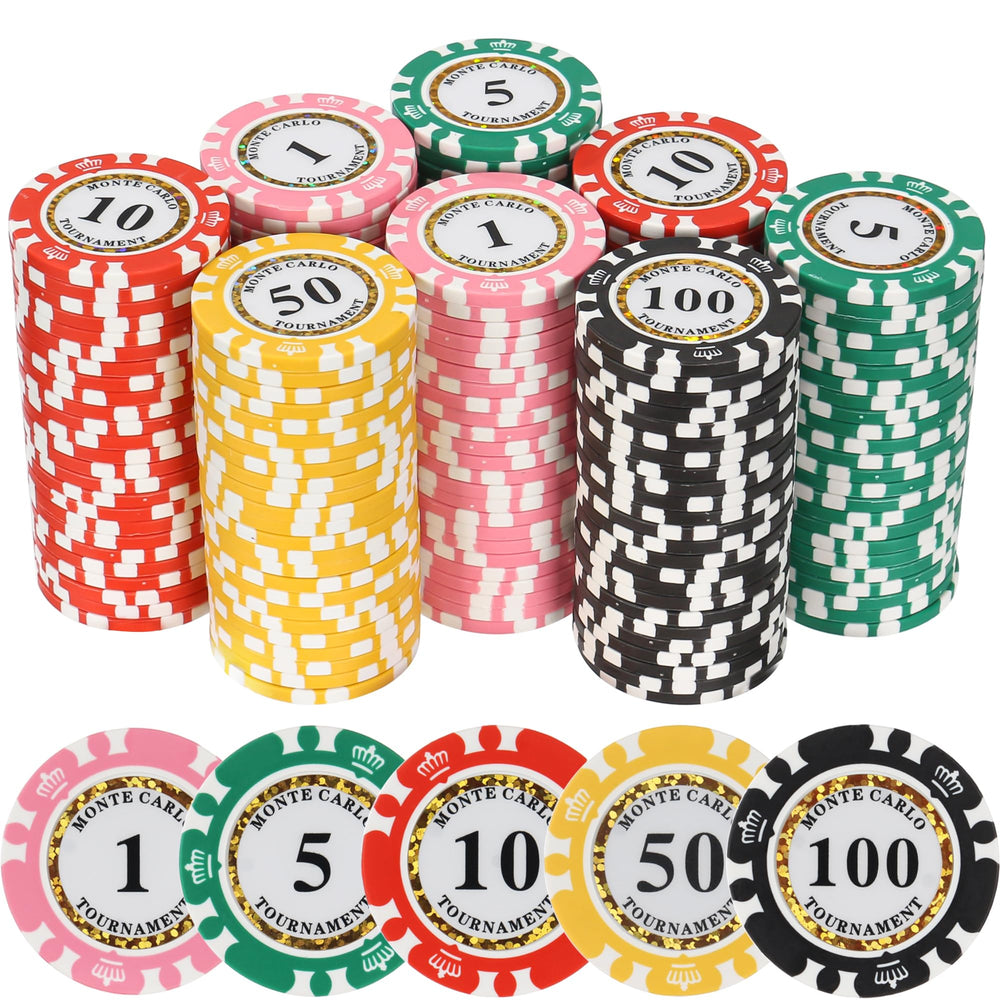 LUOBAO clay poker chips 200pc set for smooth casino-style play