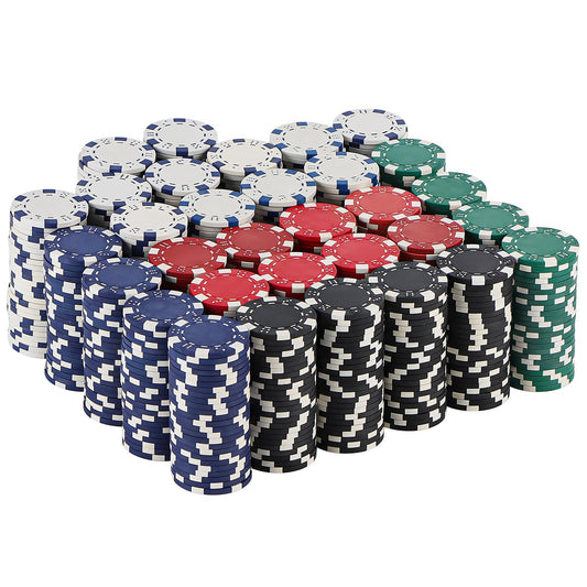 LUOBAO dice-striped poker chips for authentic casino feel during play.