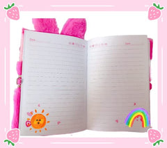 Luolizon Plush Bunny Diary includes multicolored pen for vibrant sketches.