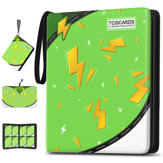 Luporia Trading Card Binder 400-pocket front cover in green for quick identification and display