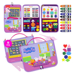 LUPPA Peppa Pig Busy Board zipper for on-the-go fine motor practice and exploration.