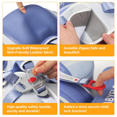Lurui five-point belt with between-legs strap prevents slipping.