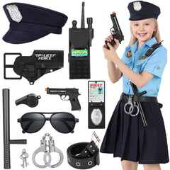 Luucio girls police officer hat adds authentic dress-up appeal for pretend play.