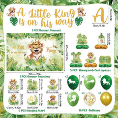 LUUFILx Lion safari table setup coordinates the baby shower theme