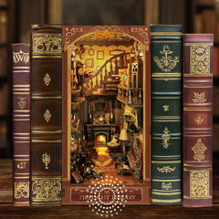 Luuwik Firelight Library Nook dust cover protects miniature library