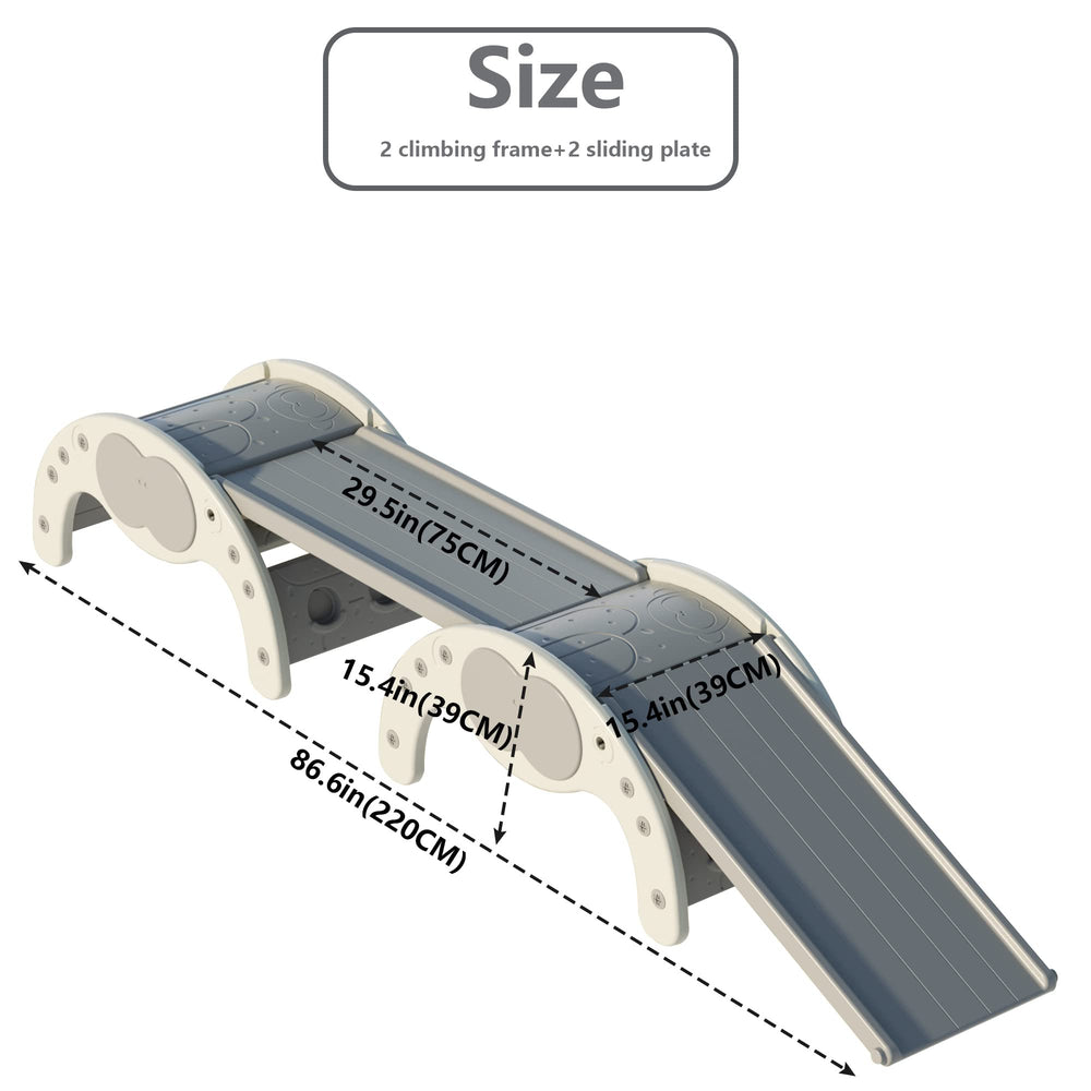 LUUYOUU 4-in-1 climbing arch side view supports safe, imaginative play.
