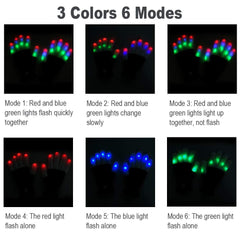 Luwint LED gloves on stage showcasing three color LEDs