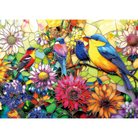 Luxdivina stained-glass bird puzzle offers relaxing, mindful focus with vibrant colors.