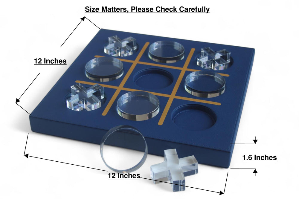 LuxLand Home blue leather X piece with acrylic finish, ideal for modern tabletop play.