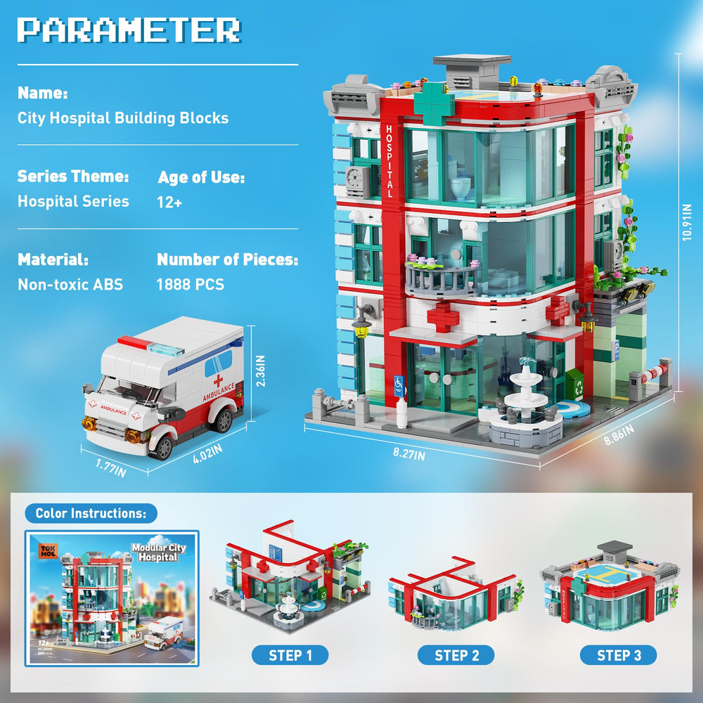 LuxRebuty City Hospital rooftop helipad element elevates cityscape dioramas.