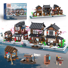 LuxRebuty Sakura Street View Izakaya Tea House 2058pcs: immersive display and creative building.