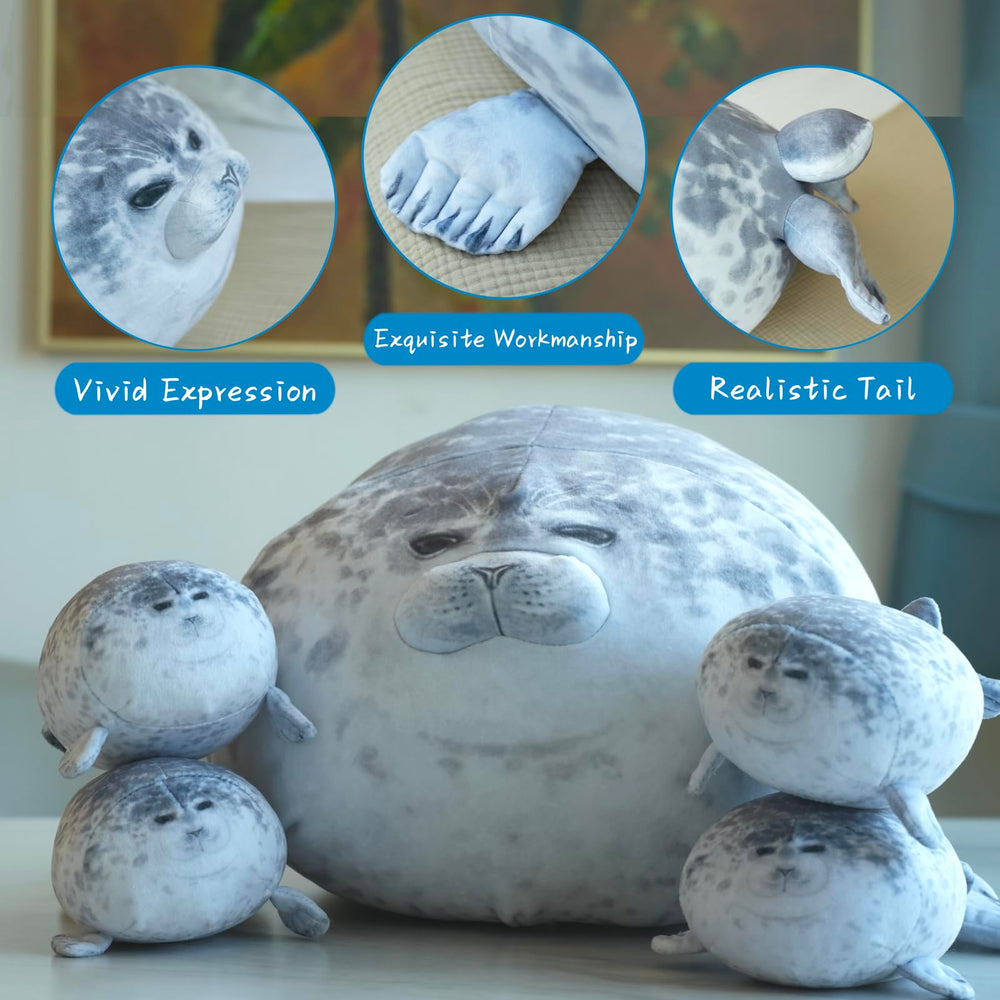 LUXSIT large seal plush toy as a comforting bed or sofa accent.