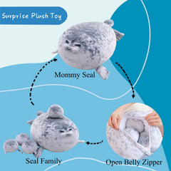 LUXSIT seal pillow with four babies enhances playful softness for kids.