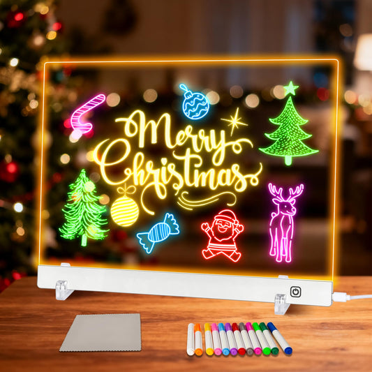 LuxuMach LED Note Board colors brighten messages and doodles with vivid visibility.