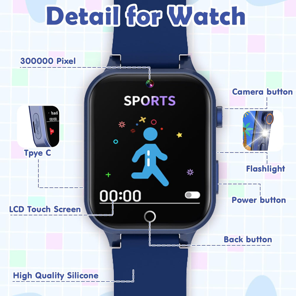 Luyiilo Kids Smart Watch durable screen protection, two films extend lifespan