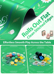 LUYULAKI mahjong mat rolls flat for quick setup and storage
